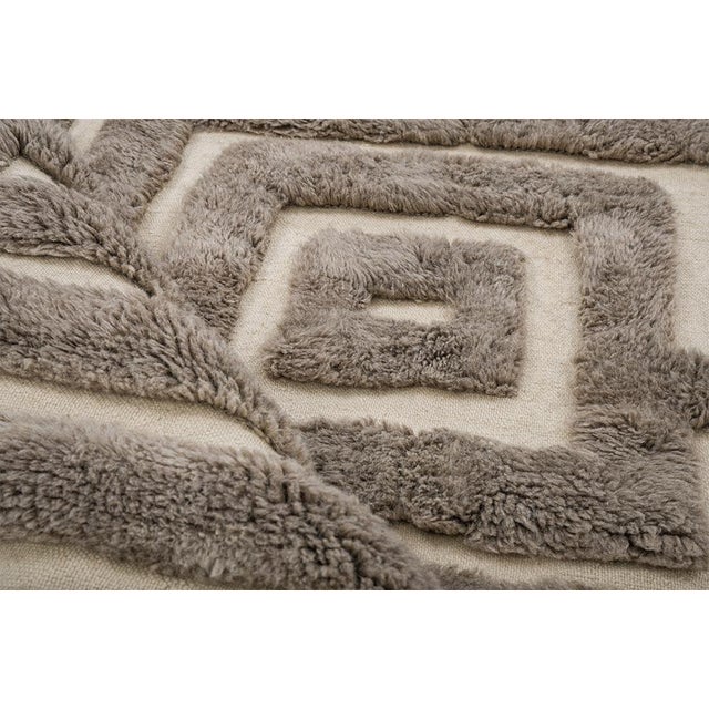 Early 21st Century Hand-Knotted Wool Rug with Geometric Pattern by Azele Studio For Sale - Image 5 of 9