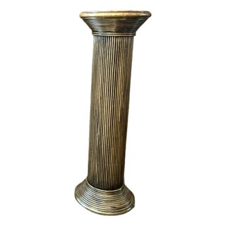 Italian Pencil Reed Fluted Pedestal Column For Sale