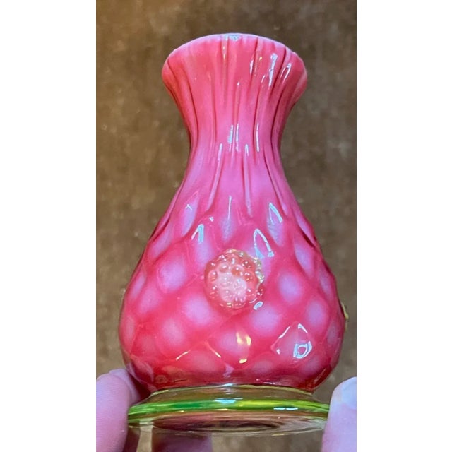 American Antique Late 19th Century American Cased Glass Small Vase For Sale - Image 3 of 12