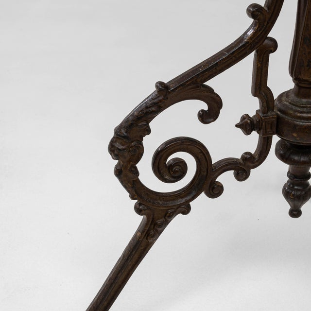 19th Century French Cast Iron Table With Marble Top For Sale - Image 13 of 18