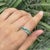 Hallmarked 925 Silver Natural 1.26 Ct Emerald & Diamond Wave Ring Size 7 For Sale - Image 4 of 13