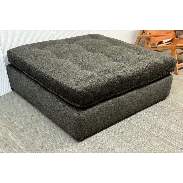 Scheiber Design Group Tufted Ottoman, Charcoal For Sale - Image 16 of 16
