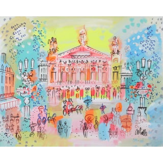 Palais Garnier Plaza V, Charles Cobelle Acrylic on Canvas Painting For Sale