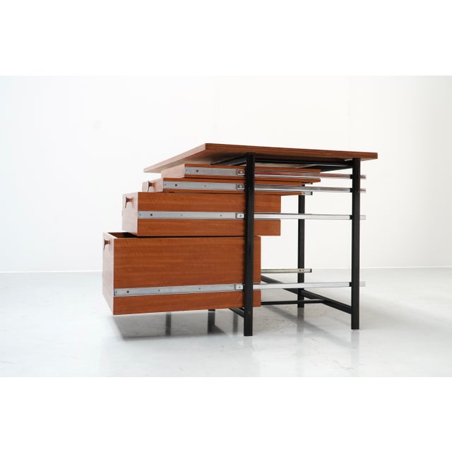 1960s Vintage Writing Desk by Jules Wabbes for Mobilier Universel, Belgium, 1960s For Sale - Image 5 of 16