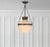 Celebrity Designer Michael Smith Modern Schoolhouse Lantern in Antique Brass with Verde Finish and Milk Glass Shade....