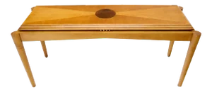 Henredon Satin and Burl Wood Console Table