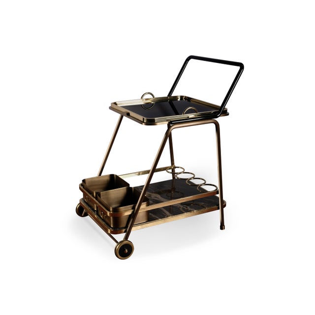 Contemporary Decatur Bar Cart by Porus Studio For Sale - Image 3 of 12
