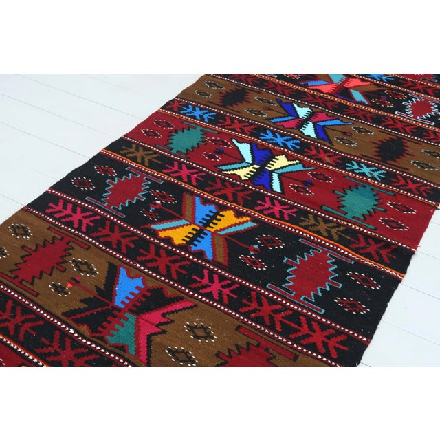 Vintage Turkish Kilim Rug Runner -3′3″ × 10′9″ For Sale - Image 9 of 13