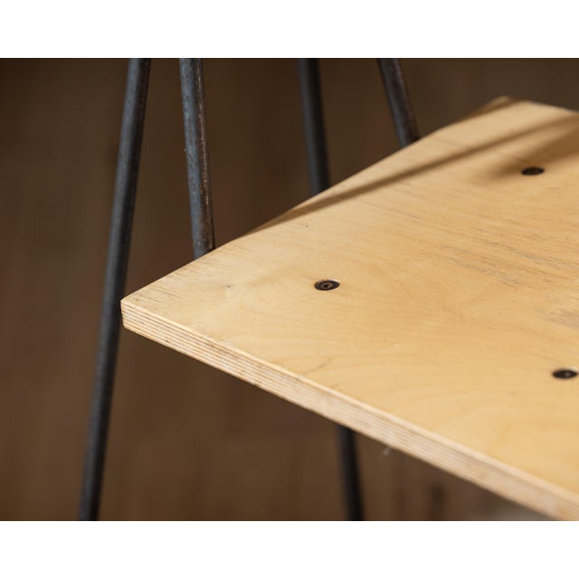 Vintage 90's Industrial Iron and Plywood Dining Chairs – Design by Sauer & Gueswel For Sale - Image 13 of 16