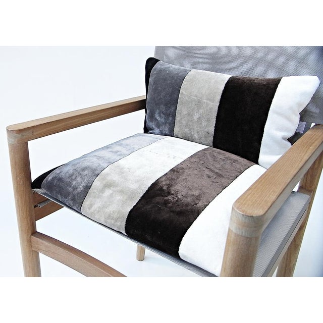 Road Garden Chair in Teak, Canatex with Velour Cushions by Rodolfo Dordoni for Roda, Italy, 2006 For Sale - Image 18 of 18