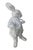 English Vintage Whimsical Cast Iron Dapper Rabbit Garden Statue Holding a Pipe For Sale - Image 3 of 12