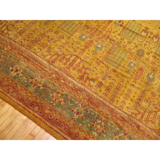 Garden of Paradise Willow Tree Antique Oushak 20th Century Oversize Rug - 13'2" x 17'3" For Sale - Image 17 of 18