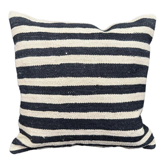 Turkish Hemp Pillow Cushion Natural Beige Black Cushion Cover 20x20 For Sale