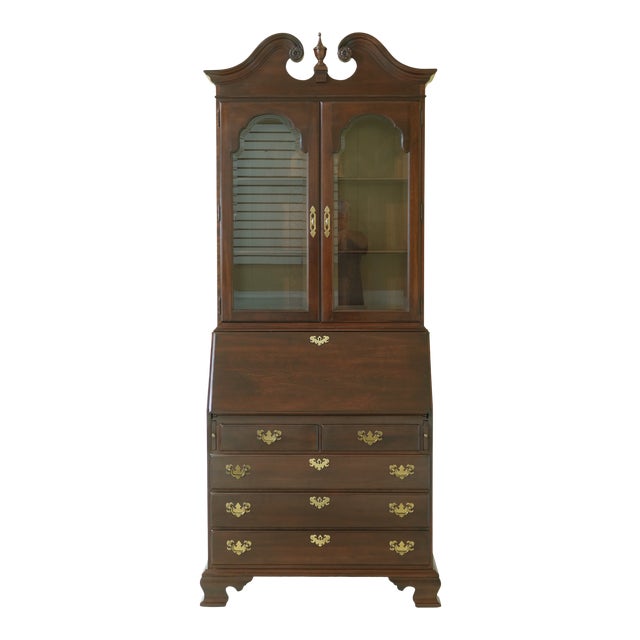 Ethan Allen Court Cherry Secretary Desk W. Bookcase Top Chairish