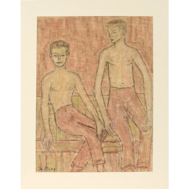 Mid 20th Century Bay Area Abstract Expressionist Figurative -- Summer Coming of Age Scene by Honora Berg For Sale - Image 5 of 7