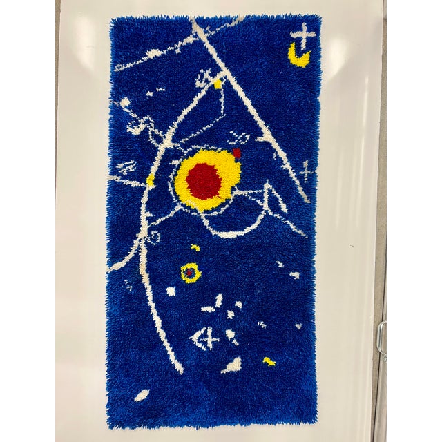 Blue 1970s Calder Style Blue Abstract Textile Wallhanging For Sale - Image 8 of 8