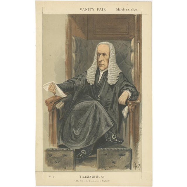Set of Three Vanity Fair Statesmen – British Political Figures, London 1870 : This striking set of three original Vanity...