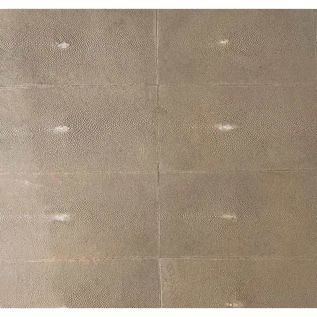 Cream Ron Seff Oval Leg Cocktail Table in Lacquered Parchment Framing a Shagreen Top For Sale - Image 8 of 11