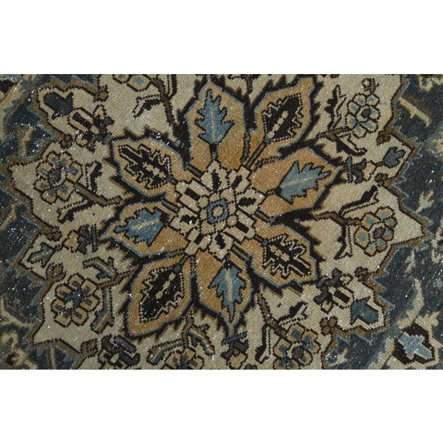 1970s Vintage Persian Handmade Wool Cotton Brown Area Rug For Sale - Image 9 of 11