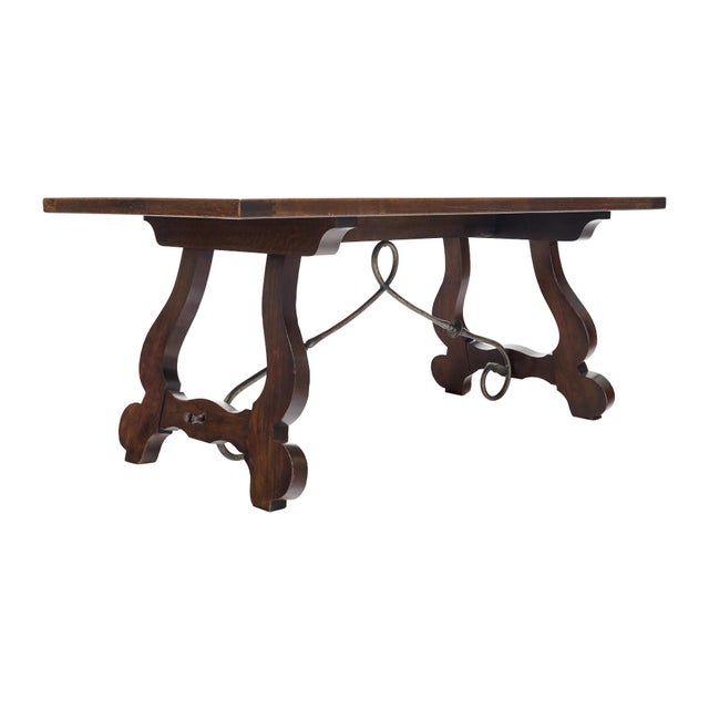 French Antique, French Lyre Table, Solid Wood, Circa 1900 For Sale - Image 3 of 9