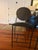 Memphis-style "Vik-Ter" black maple and leather counter stools by Dakota Jackson. The stools comes with a curved circular...