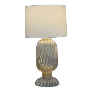 Jan Showers for Kyle Bunting Murano Glass Swirl Table Lamp With Gold Leaf For Sale