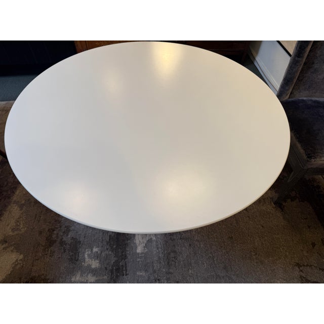 White Eero Saarinen for Knoll Tulip Table, 47 Inches For Sale - Image 8 of 11