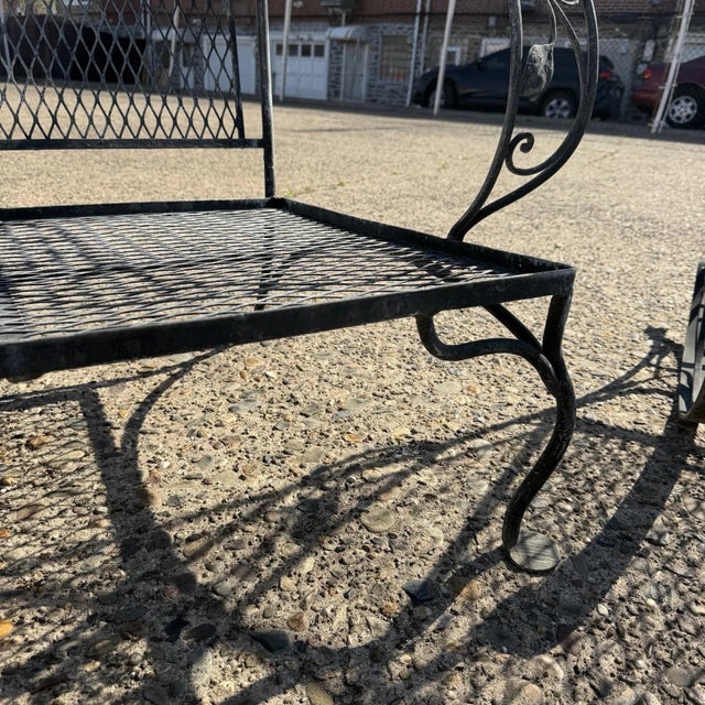 Metal Vintage Salterini Art Nouveau Wrought Iron Garden Patio Sofa Chair Set - 3 PCS For Sale - Image 7 of 18