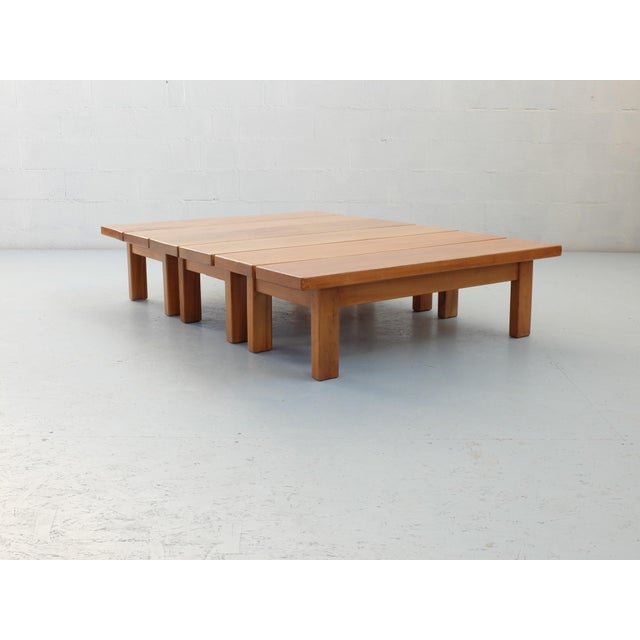 Large Modular Coffee Table in Elm from Regain Group, 1960s, Set of 3 For Sale - Image 10 of 13