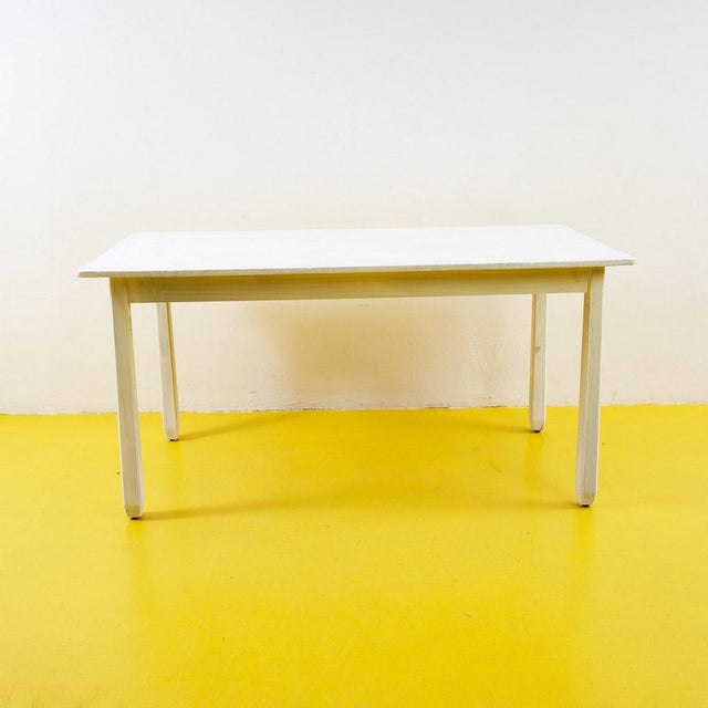 Wood Vintage Table in White Wood For Sale - Image 7 of 7