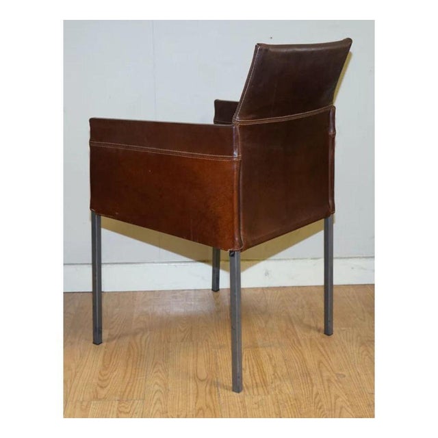 Animal Skin Vintage Brown Leather Dining Chairs from Karl Friedrich Förster, 1990s, Set of 4 For Sale - Image 7 of 13