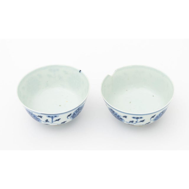 Chinese Export Blue and White Porcelain Teacups and Saucers - Set of 6 For Sale - Image 11 of 18