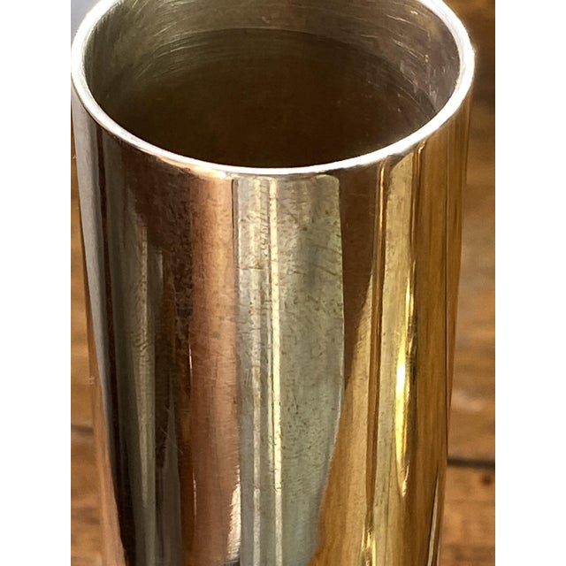 Metal Tubular Candlesticks and Bud Vases in Brass, 1950s, Set of 5 For Sale - Image 7 of 15
