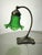 Brass Table Lamp with Green Glass, 1960s For Sale - Image 4 of 8