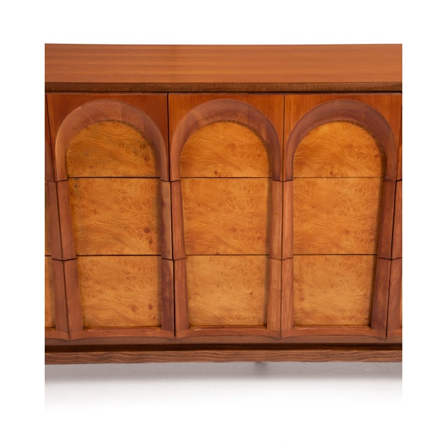 Thomasville Arched Series Dresser Sideboard Credenza Travertine Top Mid Century 1960s For Sale - Image 11 of 13