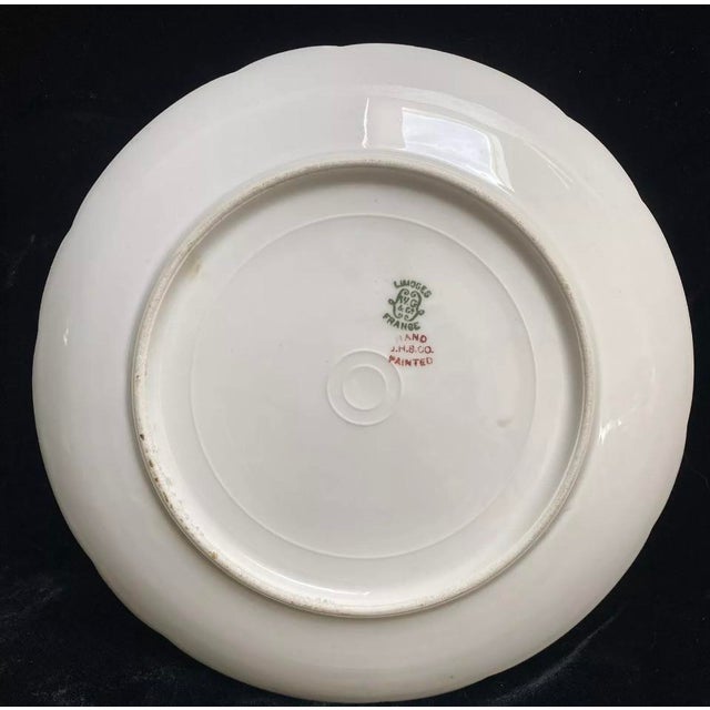 Ceramic Antique Art Nouveau Wg Limoges Jh Stouffer Chicago Hand Painted Cabinet Plate For Sale - Image 7 of 9