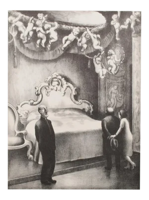 1939 After Mable Dwight "Museum Guard", First Edition Period Offset Lithograph