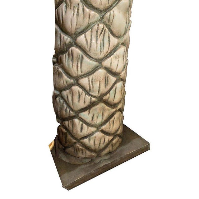 Wood 10-Foot Fiberglass Art Deco Grand Palm Tree Architectural Column, 2 Available For Sale - Image 7 of 7