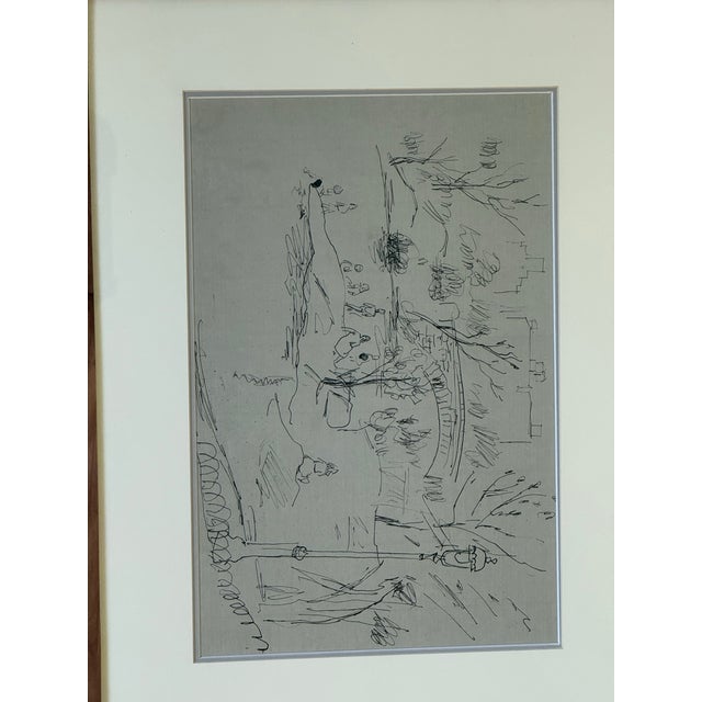Mid 20th Century Lisel Salzer (1906–2005) Original Unsigned Sketch – Central Park, Nyc – Custom Framed For Sale In Seattle - Image 6 of 7