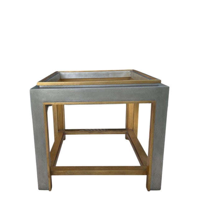 A refined Oliver Side Table by Lillian August, featuring a clean architectural silhouette with layered square geometry....