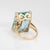 1950s 17ct Aquamarine Ring Icy Blue Vintage Mid Century 14k Gold Sz 5 Emerald Cut For Sale - Image 5 of 7