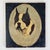 A most charming original oil on wood board Folk Art painting of a Boston Terrier. Elegant colors of olive green, antique...