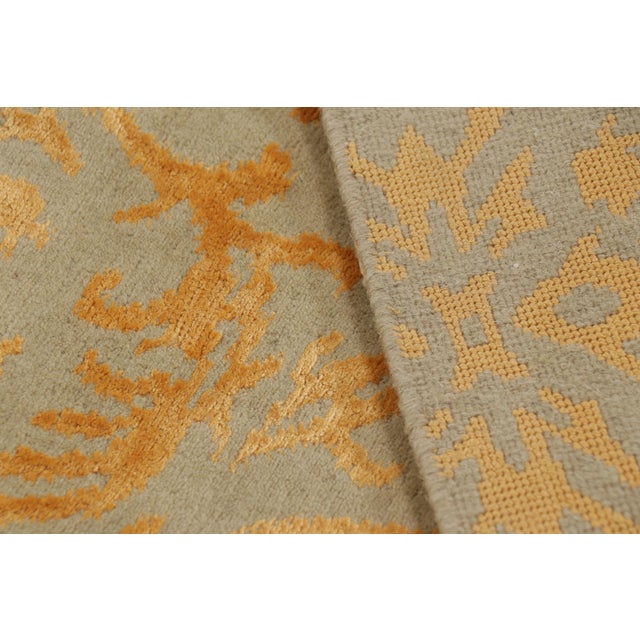 Rug & Kilim’s European Style Rug in Gold and Green Arabesque Pattern For Sale - Image 9 of 10