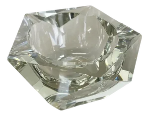 Large Murano Faceted Diamond Ashtray by Flavio Poli, 1970s