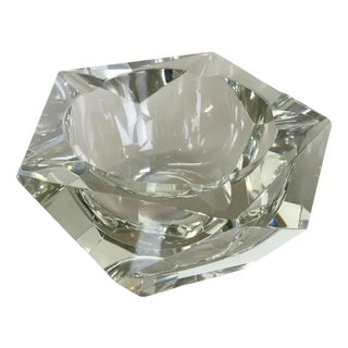 Large Murano Faceted Diamond Ashtray in the style of Flavio Poli, 1970s For Sale