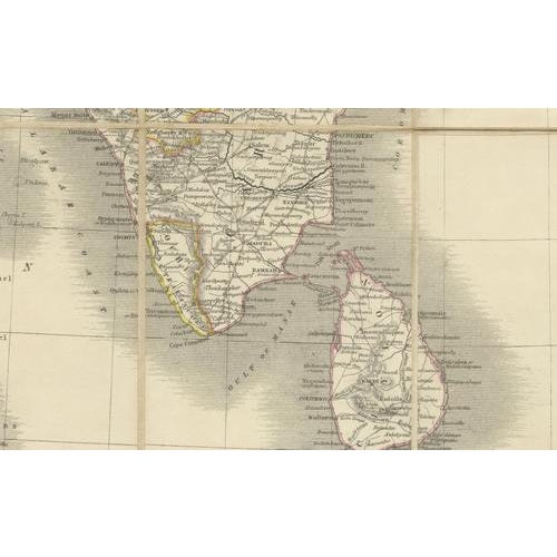 Johnstons Travelling Map of India on Linen in Original Cloth, 1857 For Sale - Image 6 of 14