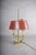 Red French Bouillotte Brass Two-Light Table Lamp, 1920s For Sale - Image 8 of 15