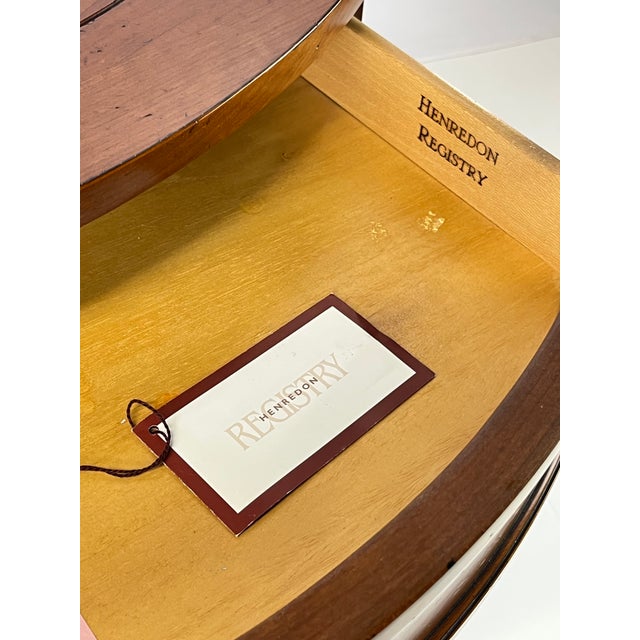Henredon Late 20th Century Pair of Henredon Registry Collection Solid Cherry Regency Drum Tables For Sale - Image 4 of 18
