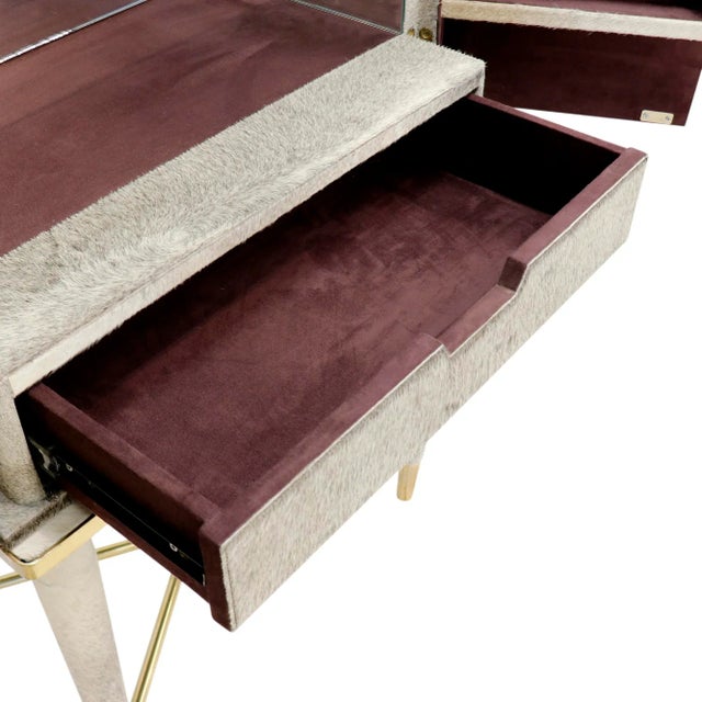 Safari Steel & Cowhide Bar Cabinet For Sale - Image 9 of 12
