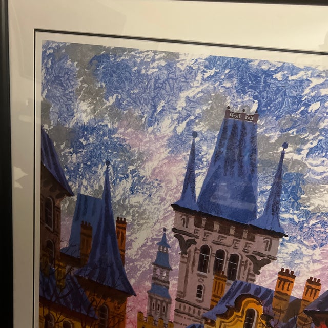 Paper Seriagraph by Anatole Krasnyansky (American/Ukrainian B. 1930), Signed Framed Titled Old Prague For Sale - Image 7 of 12